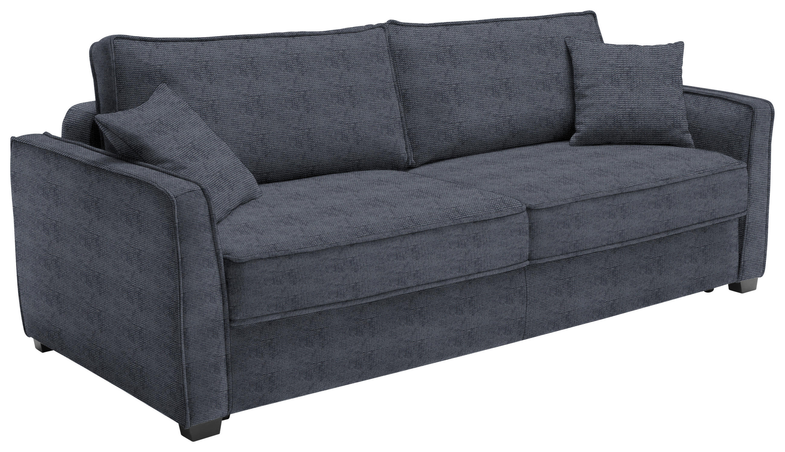 SCHLAFSOFA Jacquard Anthrazit  - Anthrazit/Blaugrau, Design, Holz/Textil (240/75/110cm) - home24