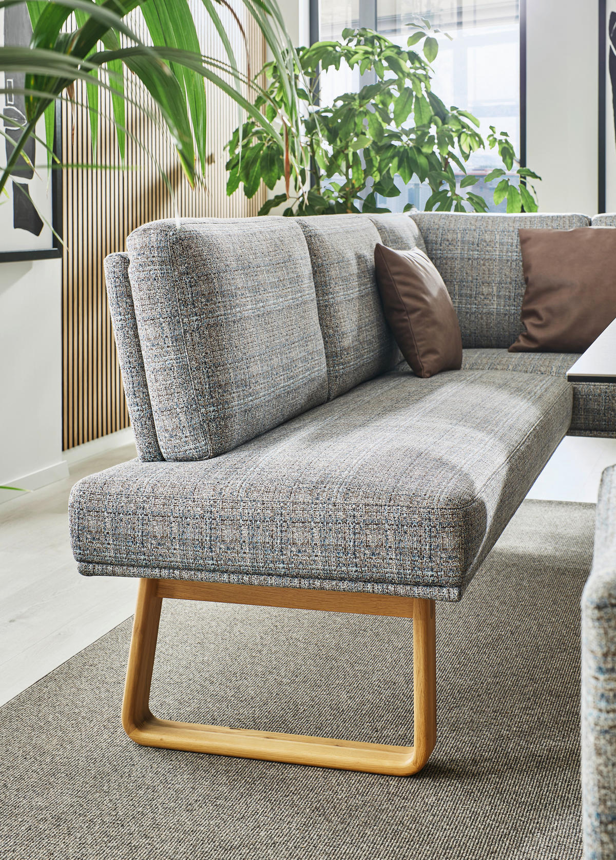 ECKBANK 240/174 cm  in Grau, Eichefarben  - Eichefarben/Grau, Design, Holz/Textil (240/174cm) - Dieter Knoll