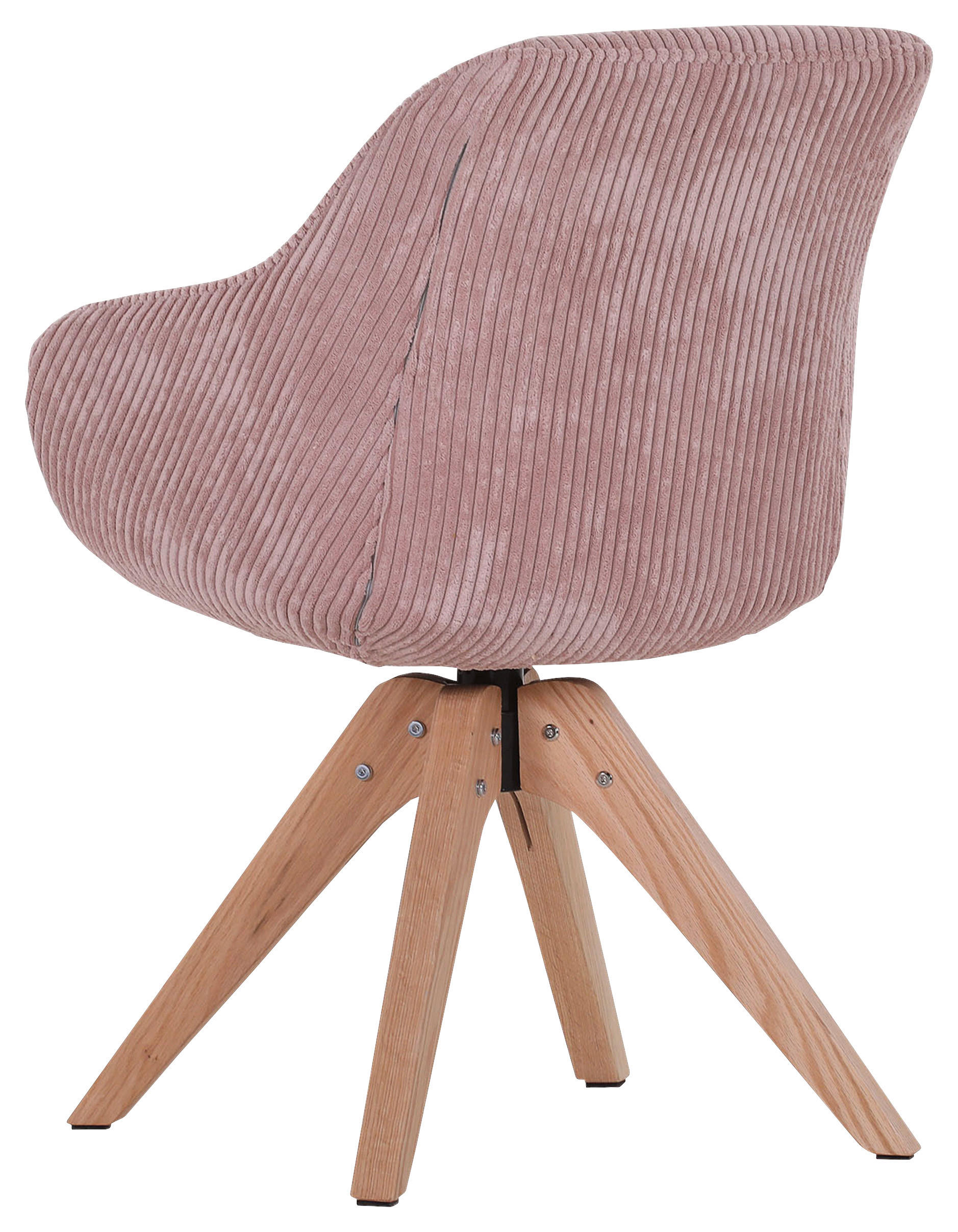 ŽIDLE S PODRUČKAMI, manšestr, růžová - růžová/barvy dubu, Lifestyle, dřevo/textil (60/83/65cm) - Ambia Home