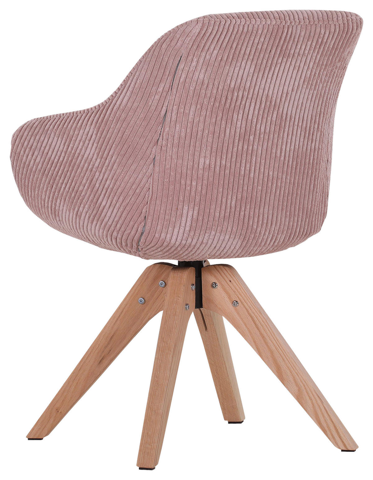 ŽIDLE S PODRUČKAMI, manšestr, růžová - růžová/barvy dubu, Lifestyle, dřevo/textil (60/83/65cm) - Ambia Home
