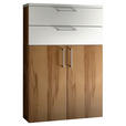 KOMMODE , 81/126/35 cm, 2 Schublade(n)  - Silberfarben/Buchefarben, Design, Holz/Holzwerkstoff (81/126/35cm) - Moderano