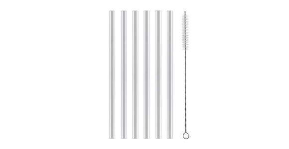 TRINKHALMSET - Klar, Basics, Glas (23/18/2cm) - Novel