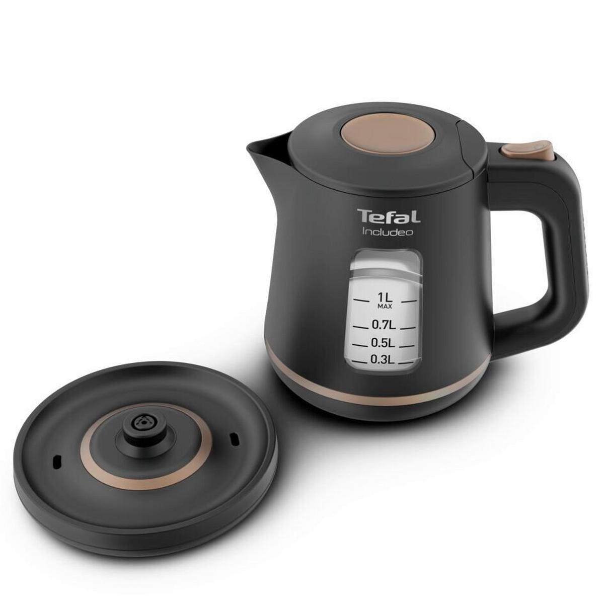 WASSERKOCHER Includeo  - Schwarz, Basics, Kunststoff (16,6/23,2/20cm) - Tefal