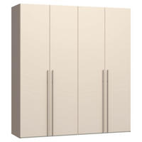 DREHTÜRENSCHRANK 203/220/59 cm,  in Kaschmir, Hellbraun, 4-türig  - Hellbraun/Kaschmir, Design, Holzwerkstoff/Metall (203/220/59cm) - Jutzler