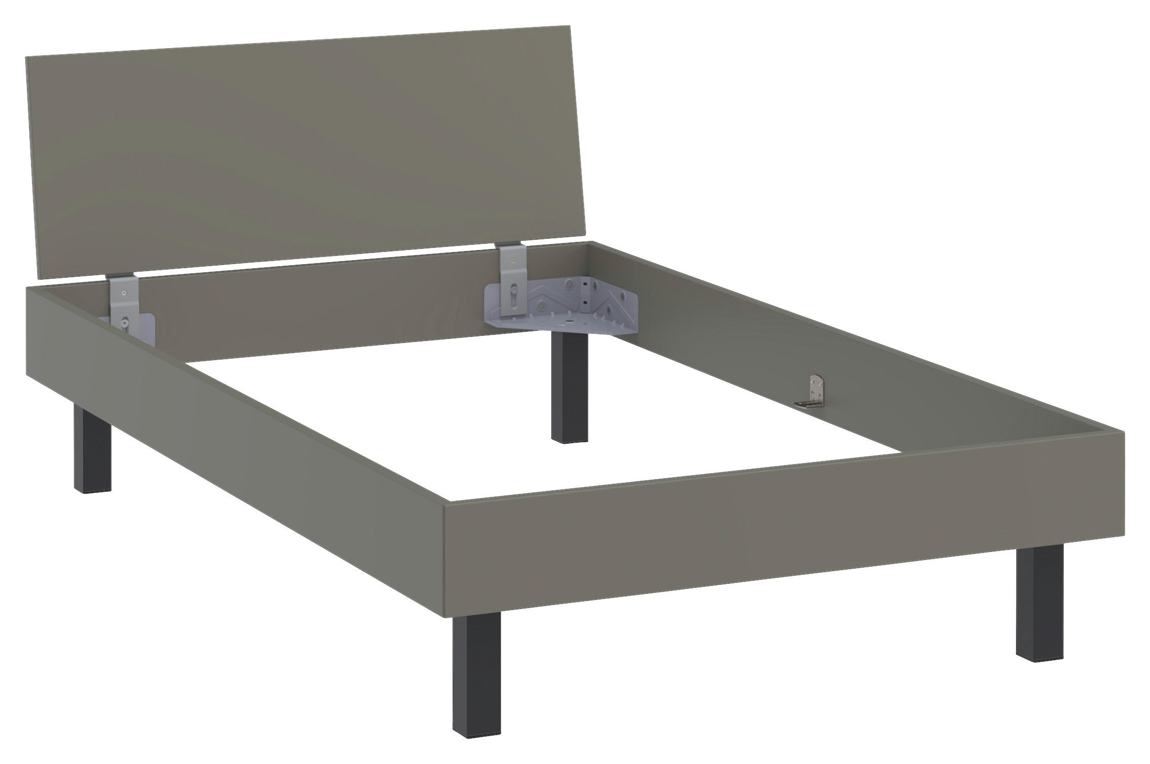 BETT Primolar 120/200 cm Grau  - Schwarz/Grau, Design, Metall (120/200cm) - Xora