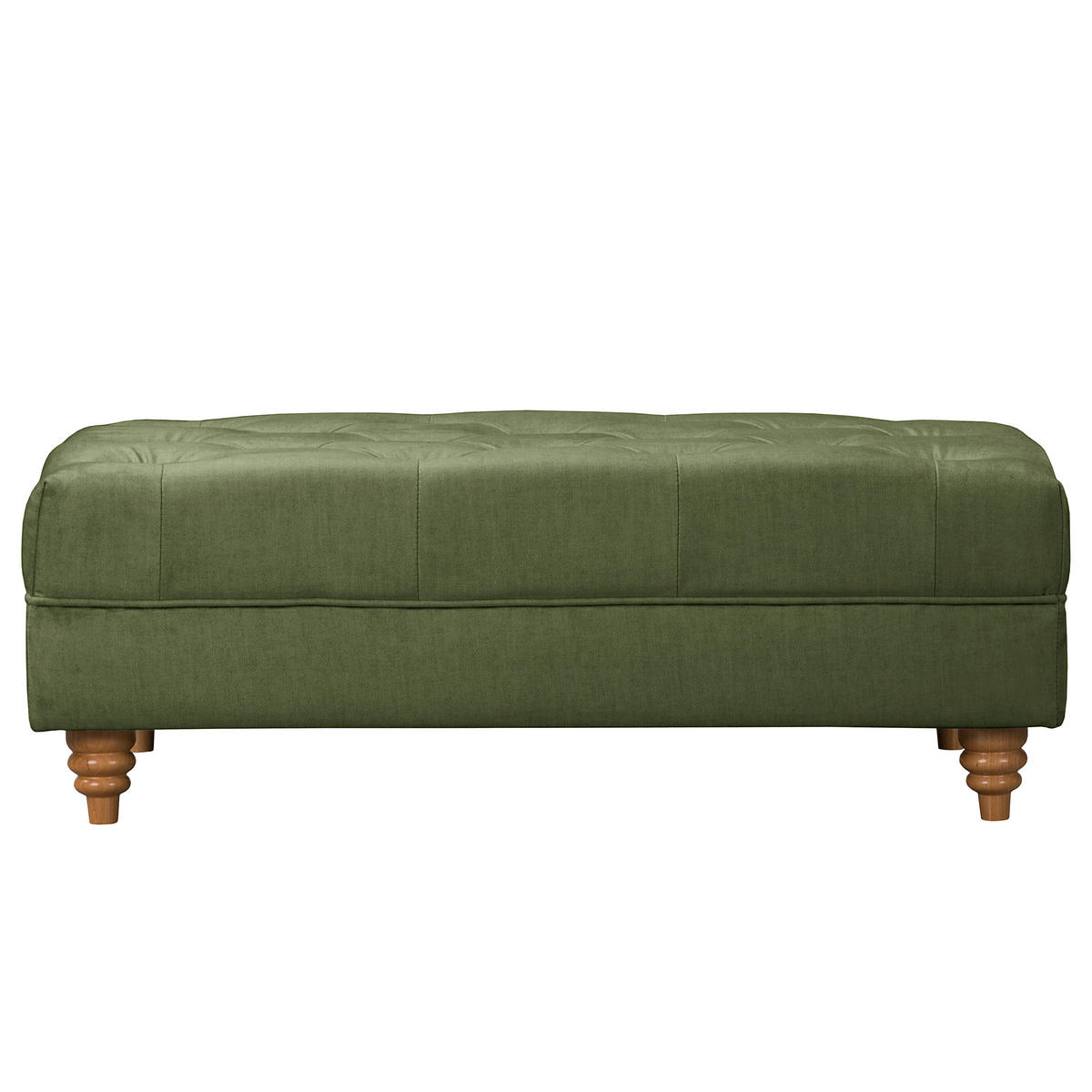 HOCKER in Textil Dunkelgrün  - Dunkelgrün/Braun, Design, Holz/Textil (96/35/62cm) - P & B