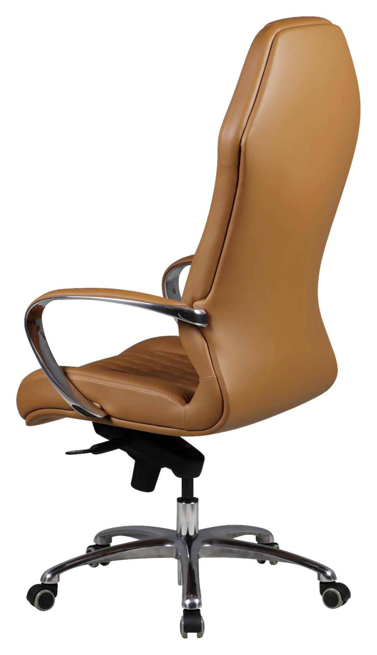 FŐNÖKI SZÉK  világosbarna  - alumínium színű/világosbarna, Modern, műanyag/bőr (67/136/67cm) - MID.YOU