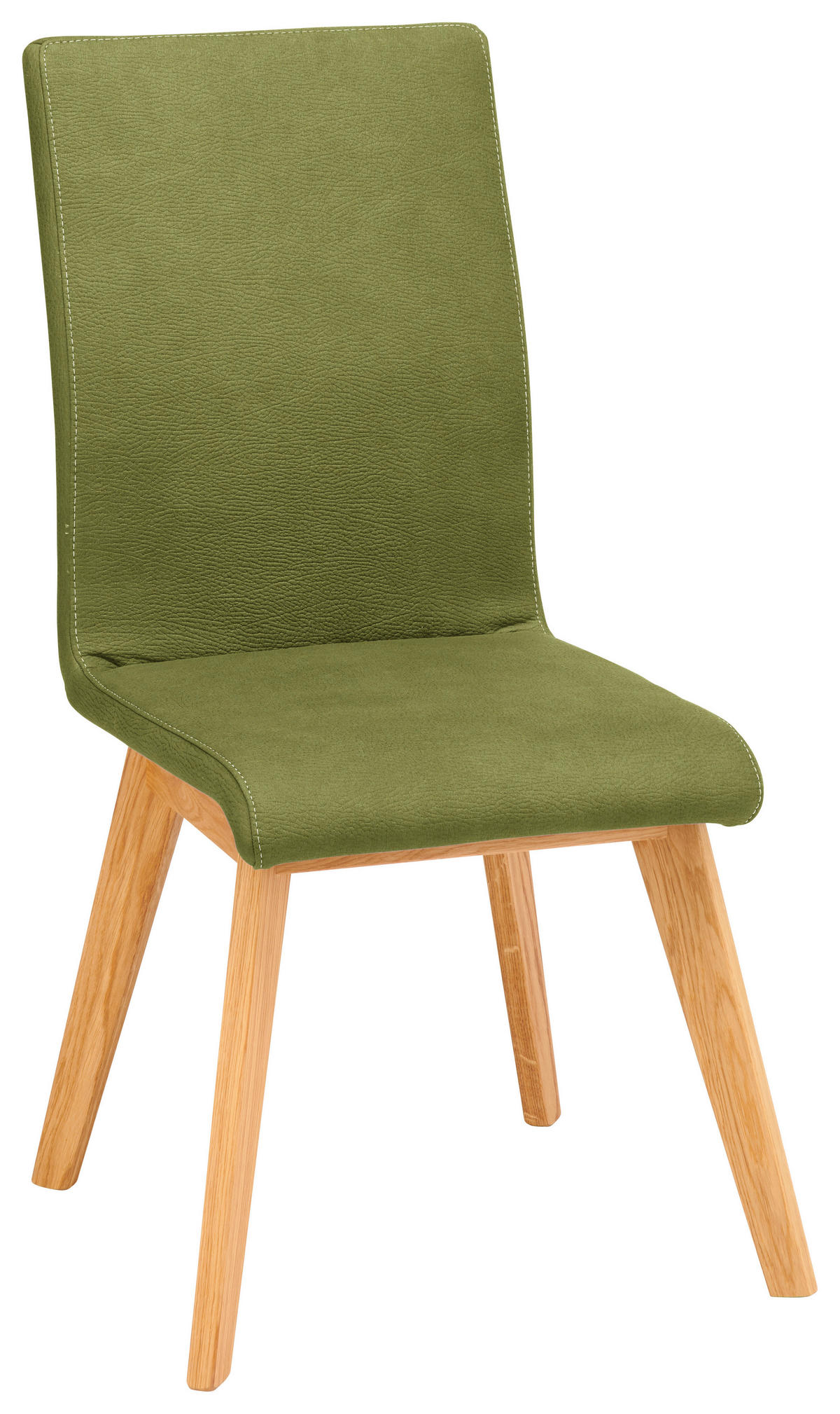 STUHL  in Mikrofaser Holz, Textil  - Beige/Olivgrün, Design, Holz/Textil (45/102/56cm) - Novel