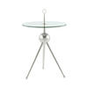 BEISTELLTISCH 46/46/52 cm Silberfarben rund  - Silberfarben, Design, Glas/Metall (46/46/52cm) - Kayoom