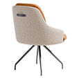 ARMLEHNSTUHL  Beinauswahl, Sitzfläche 360° drehbar, Stoff-/Lederauswahl Velours  Naturfarben, Rostfarben  - Rostfarben/Schwarz, Design, Textil/Metall (60/86/66cm) - Dieter Knoll