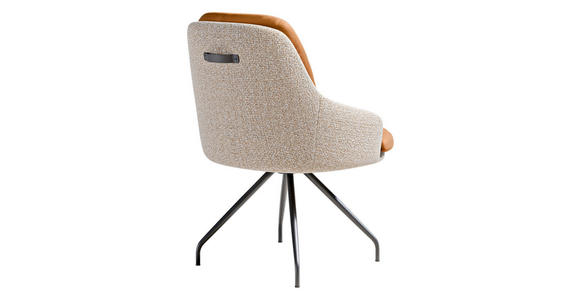 ARMLEHNSTUHL  Beinauswahl, Sitzfläche 360° drehbar, Stoff-/Lederauswahl Velours  Naturfarben, Rostfarben  - Rostfarben/Schwarz, Design, Textil/Metall (60/86/66cm) - Dieter Knoll