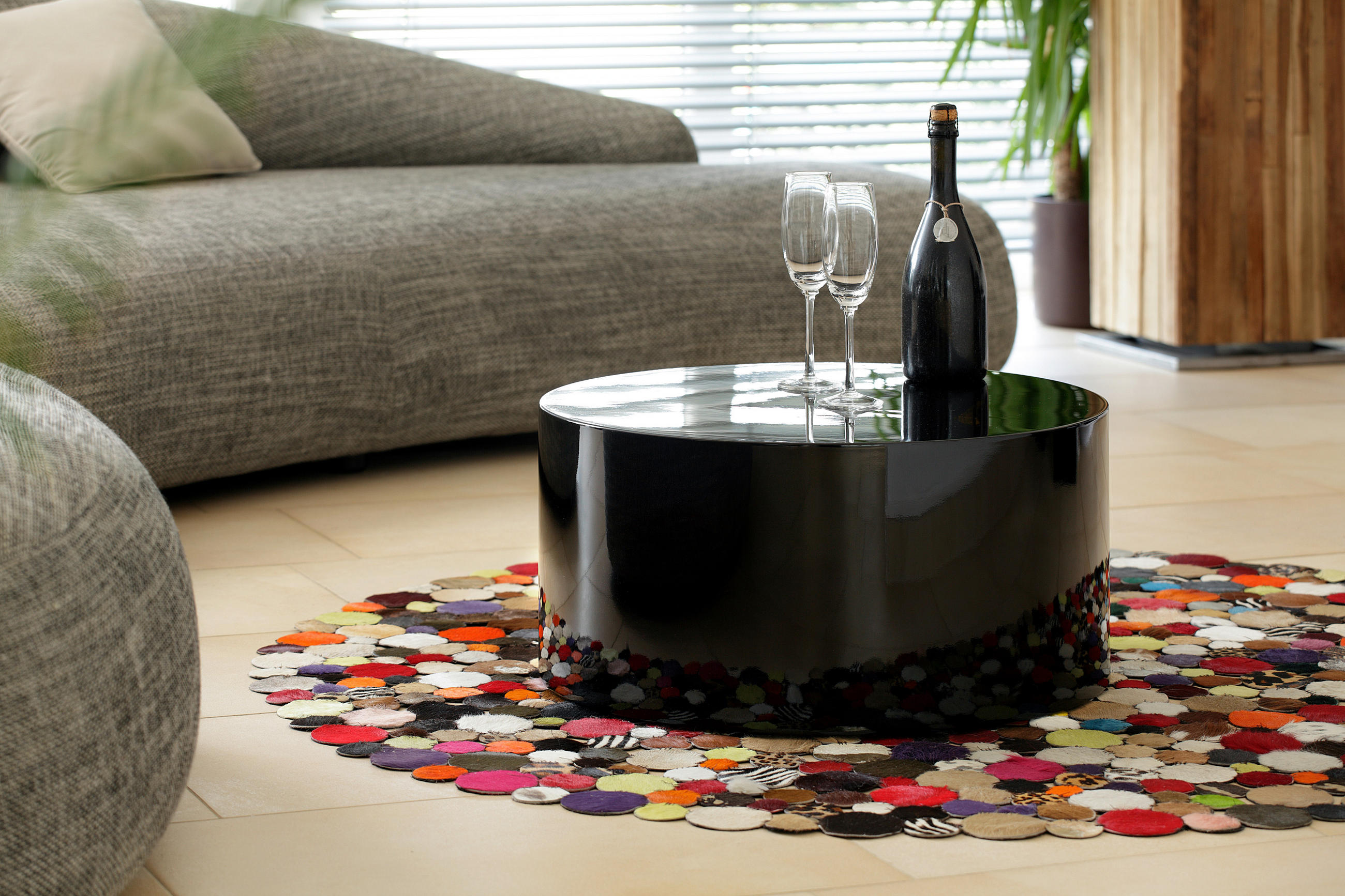 COUCHTISCH 60/60/30 cm rund Schwarz Hochglanz  - Schwarz Hochglanz, Design, Holzwerkstoff (60/60/30cm) - Livetastic