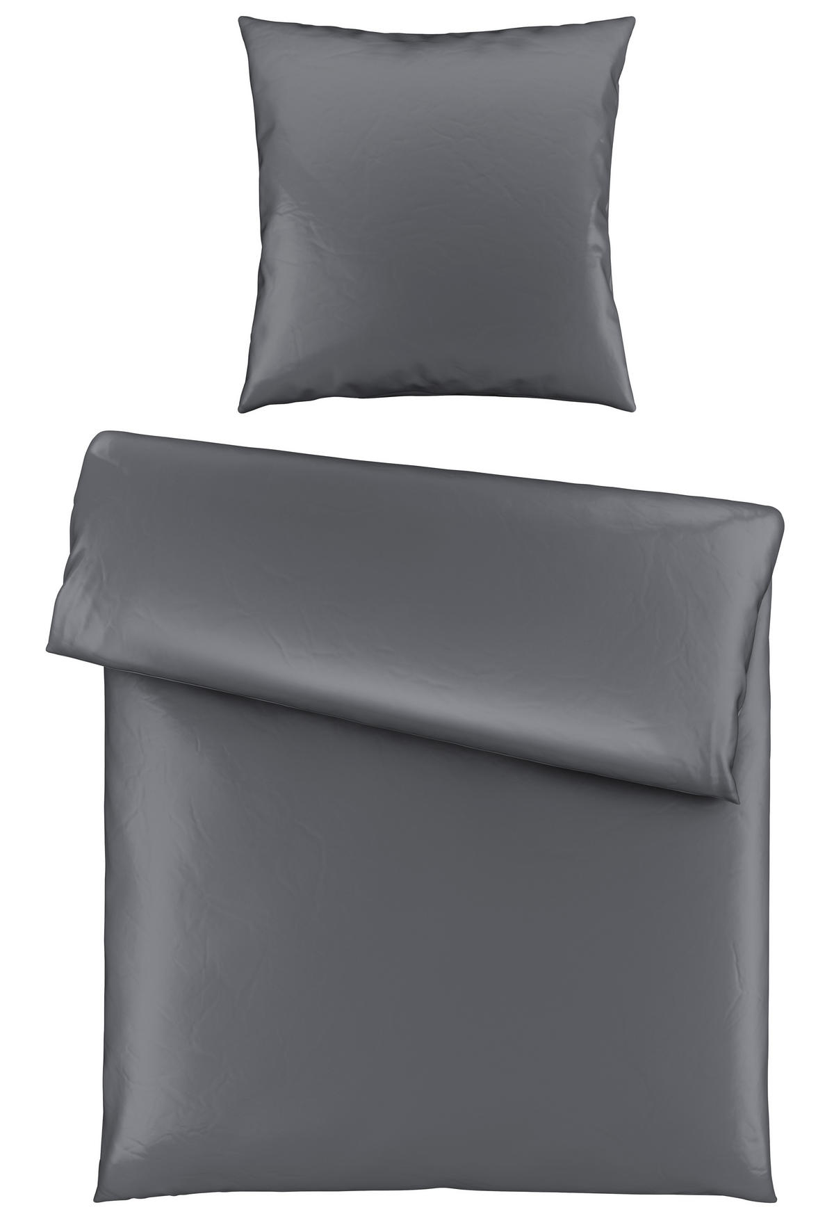BETTWÄSCHE Segesta Satin 155/220 cm  - Anthrazit, MODERN, Textil (155/220cm) - Novel