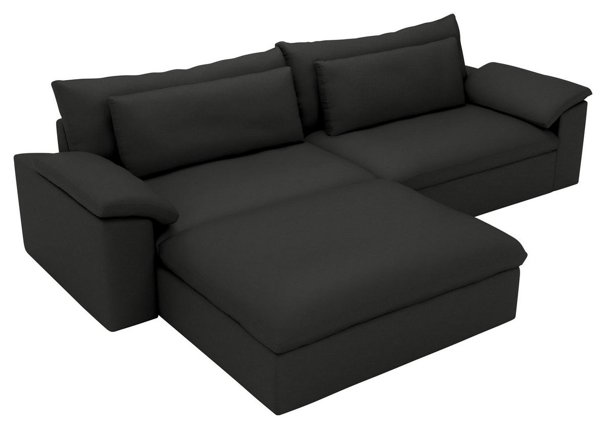 ECKSOFA  Chenille Anthrazit  - Anthrazit/Schwarz, Modern, Kunststoff/Textil (198/306cm) - Carryhome
