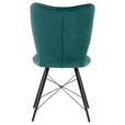 STUHL  in Webstoff Textil  - Petrol/Schwarz, Design, Textil/Metall (48/89/62cm) - Hom`in