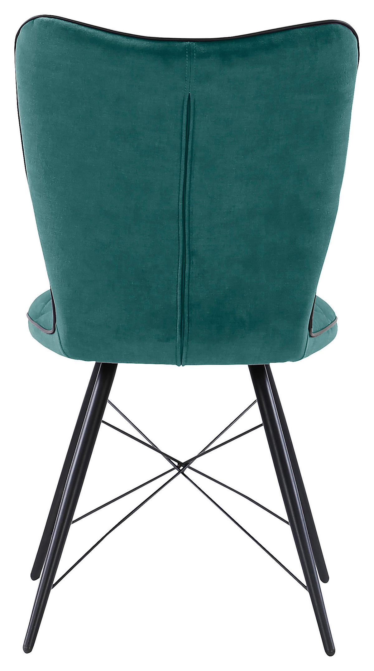 STUHL  in Webstoff  - Petrol/Schwarz, Design, Textil/Metall (48/89/62cm) - Hom`in