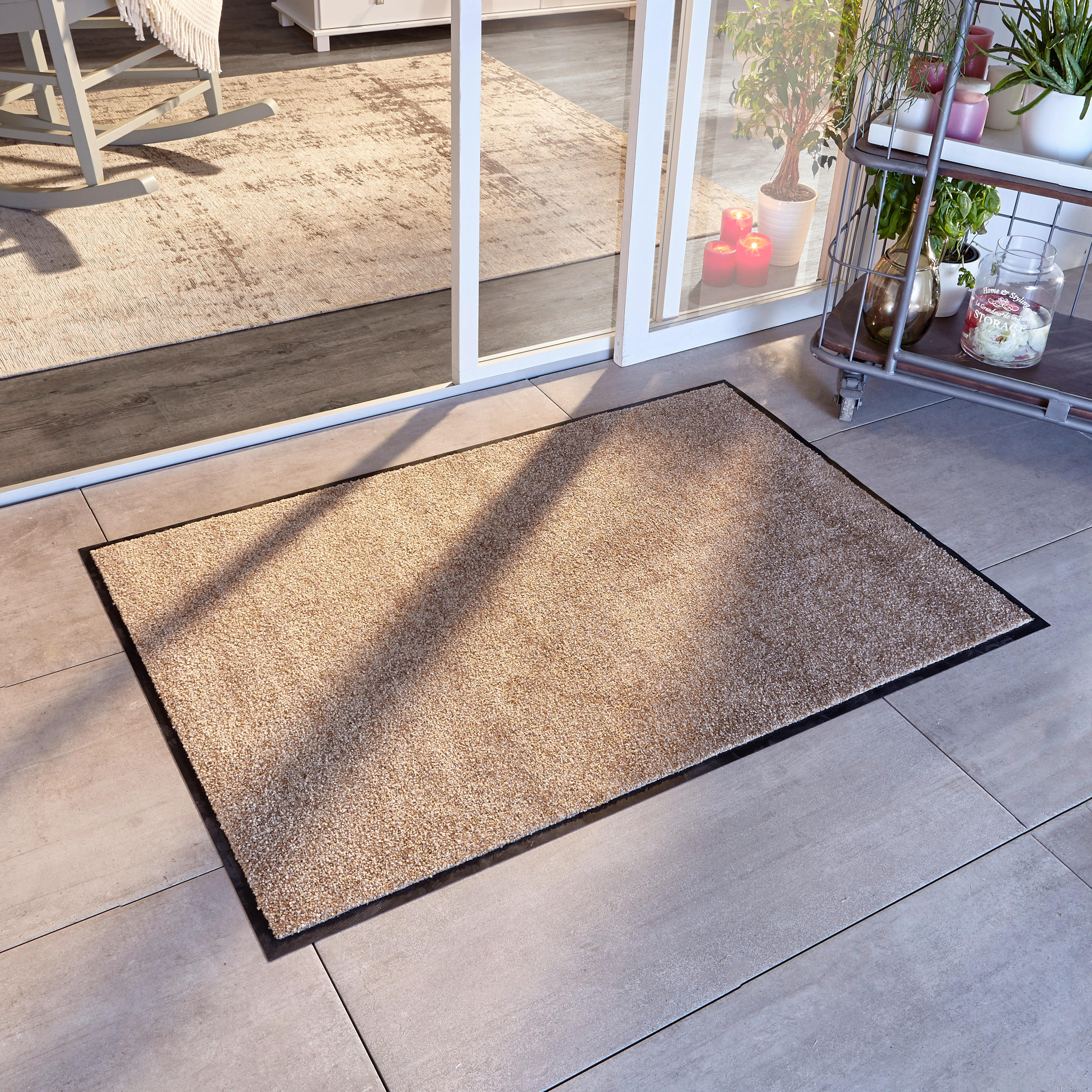 FUßMATTE 90/150 cm Diamant  - Sandfarben, Basics, Textil (90/150cm) - Esposa
