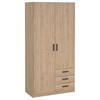 KLEIDERSCHRANK in Eichefarben  - Eichefarben/Schwarz, Basics, Holzwerkstoff/Metall (98,5/200,4/49,8cm) - MID.YOU