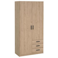 KLEIDERSCHRANK in Eichefarben  - Eichefarben/Schwarz, Basics, Holzwerkstoff/Metall (98,5/200,4/49,8cm) - MID.YOU