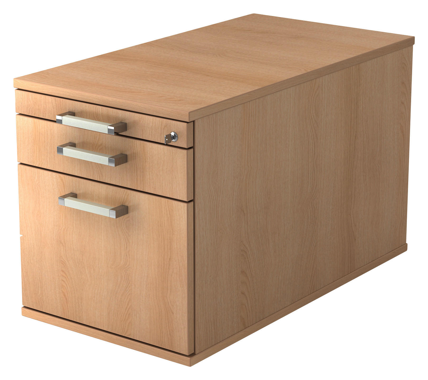 ROLLCONTAINER 42,8/59/58 cm  - Chromfarben/Eichefarben, KONVENTIONELL, Holzwerkstoff/Kunststoff (42,8/59/58cm) - Venda