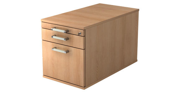 ROLLCONTAINER 42,8/59/58 cm  - Chromfarben/Eichefarben, KONVENTIONELL, Holzwerkstoff/Kunststoff (42,8/59/58cm) - Venda