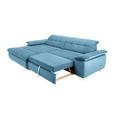 ECKSOFA in Mikrofaser Pastellblau  - Chromfarben/Pastellblau, Design, Textil/Metall (180/265cm) - Carryhome