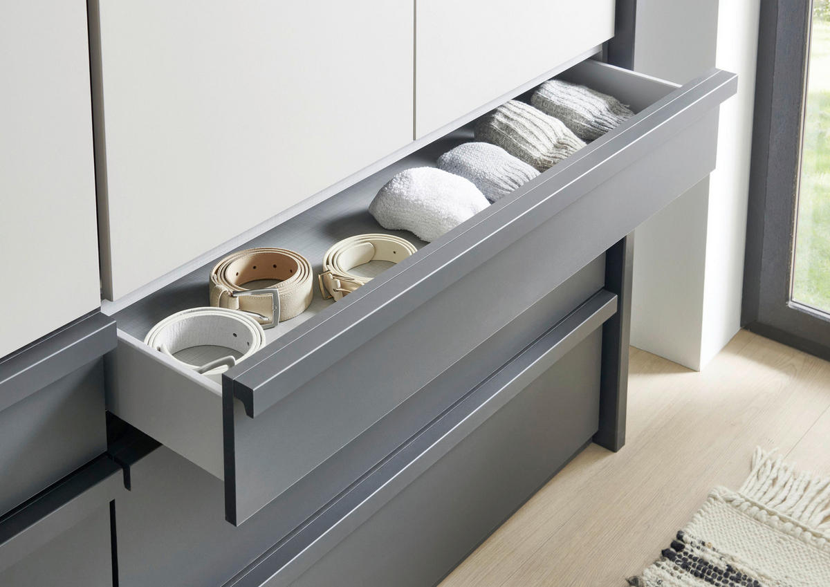 FALTTÜRENSCHRANK Graphitfarben  - Schwarz/Graphitfarben, Design, Glas/Holzwerkstoff (100/236/58cm) - Boxxx