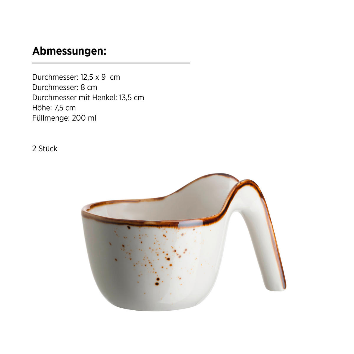KOMBISERVICE Weiß, Hellbraun Pintar 8-teilig 4 Personen  - Hellbraun/Weiß, Basics, Keramik - Mäser