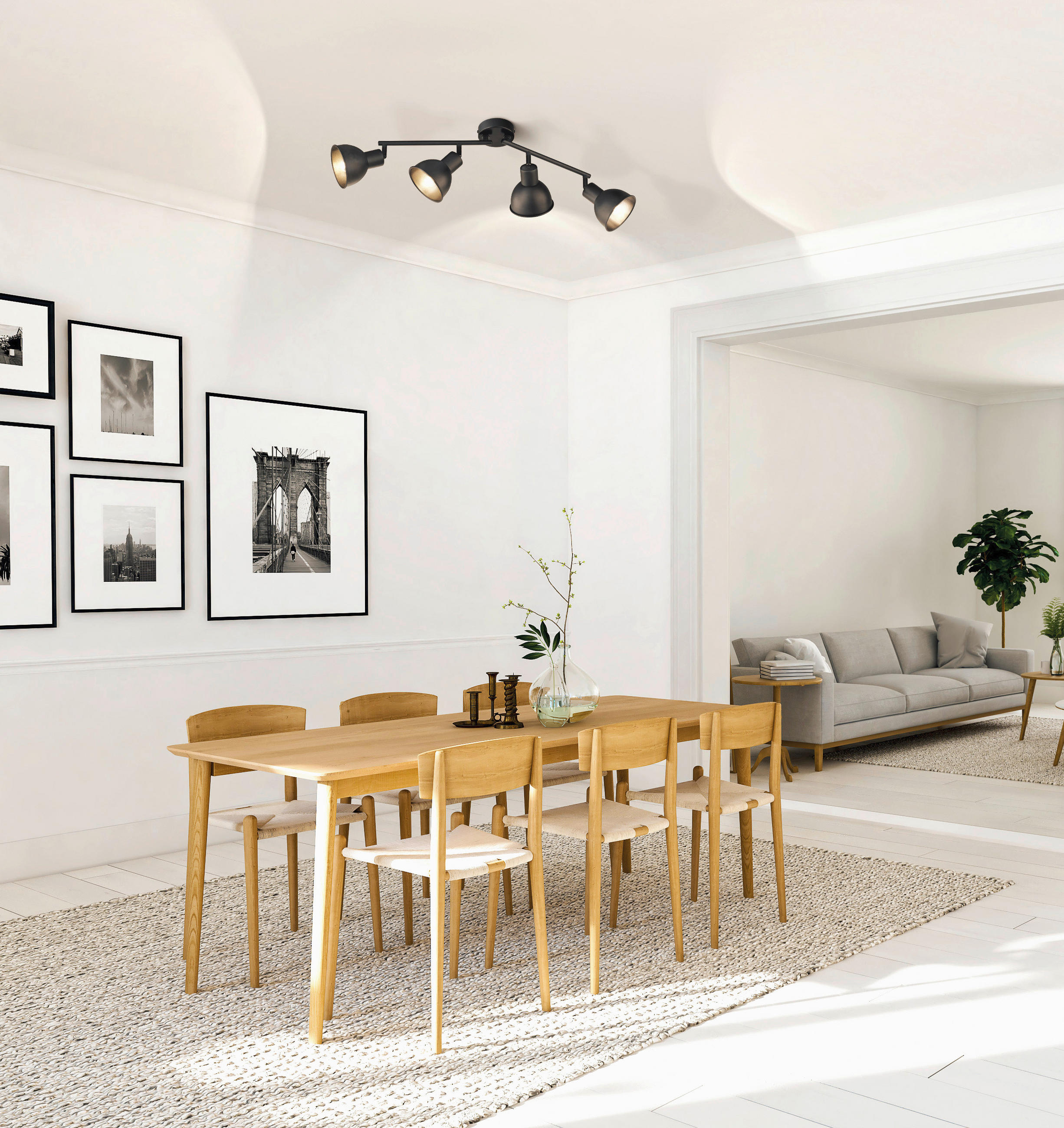 DECKENSTRAHLER Speedy 60,00/11,60/15 cm   - Schwarz, Design, Metall (60,00/11,60/15cm) - Fischer & Honsel