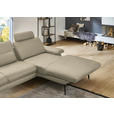 ECKSOFA in Echtleder Creme, Naturfarben  310/180 cm  - Creme/Schwarz, Design, Leder/Metall (310/180cm) - Dieter Knoll