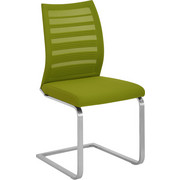 SCHWINGSTUHL in Metall, Textil Edelstahlfarben, Limette - Edelstahlfarben/Limette, Design, Textil/Metall (48/96/58cm) - Venjakob