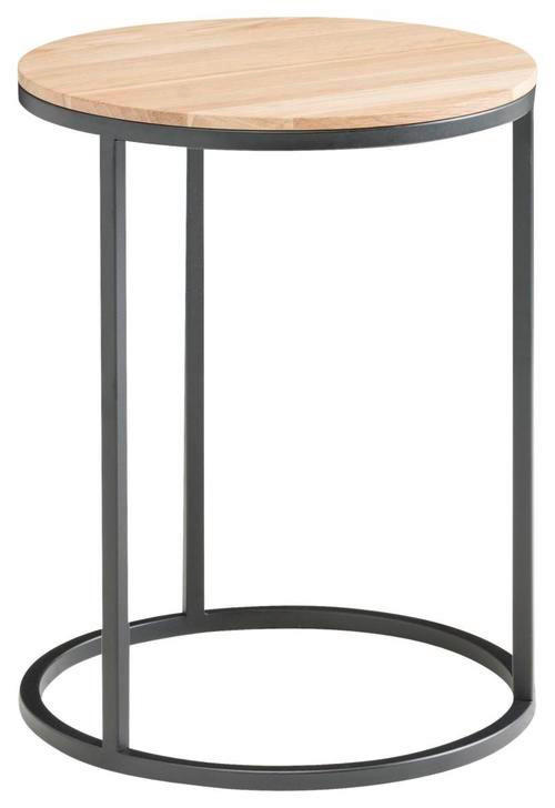 BEISTELLTISCH in Holz, Metall 39/39/51 cm  - Wildeiche/Schwarz, Design, Holz/Metall (39/39/51cm) - Johann Jakob