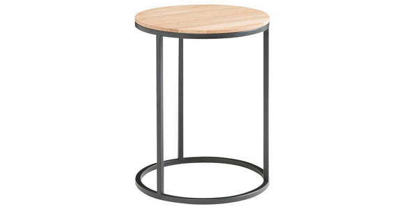 BEISTELLTISCH in Holz, Metall 39/39/51 cm - Wildeiche/Schwarz, Design, Holz/Metall (39/39/51cm) - Johann Jakob