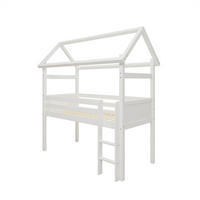 HOCHBETT 90/200 cm,  in Weiß, Leiter, Rollrost  - Weiß, MODERN, Holz (90/200cm) - Chameo
