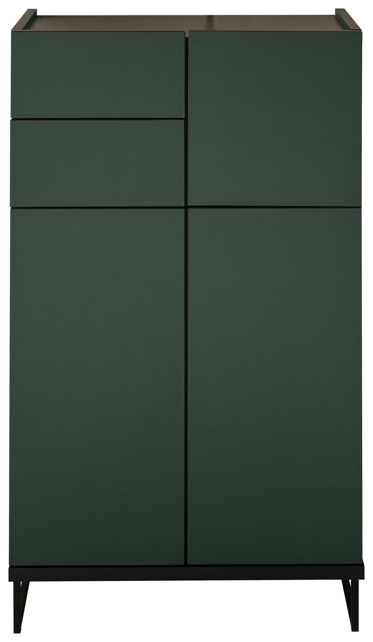 MIDISCHRANK 60/102/31 cm  - Schwarz/Grün, Basics, Holzwerkstoff/Metall (60/102/31cm) - MID.YOU