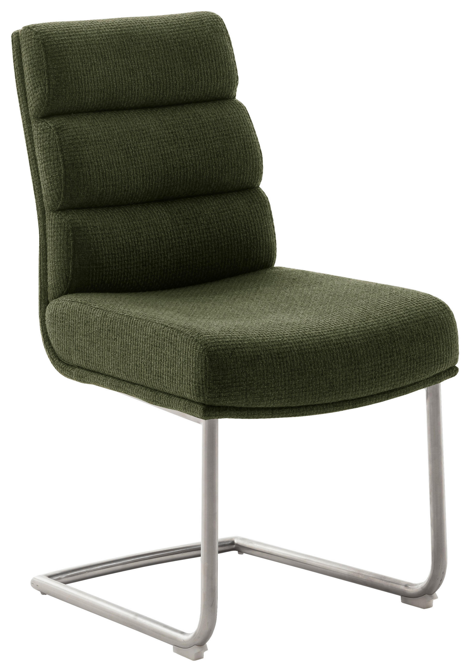 SCHWINGSTUHL in Edelstahl Webstoff - Edelstahlfarben/Olivgrün, Design, Textil/Metall (47/90/64cm) - Dieter Knoll