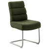 SCHWINGSTUHL  in Edelstahl Webstoff  - Edelstahlfarben/Olivgrün, Design, Textil/Metall (47/90/64cm) - Dieter Knoll