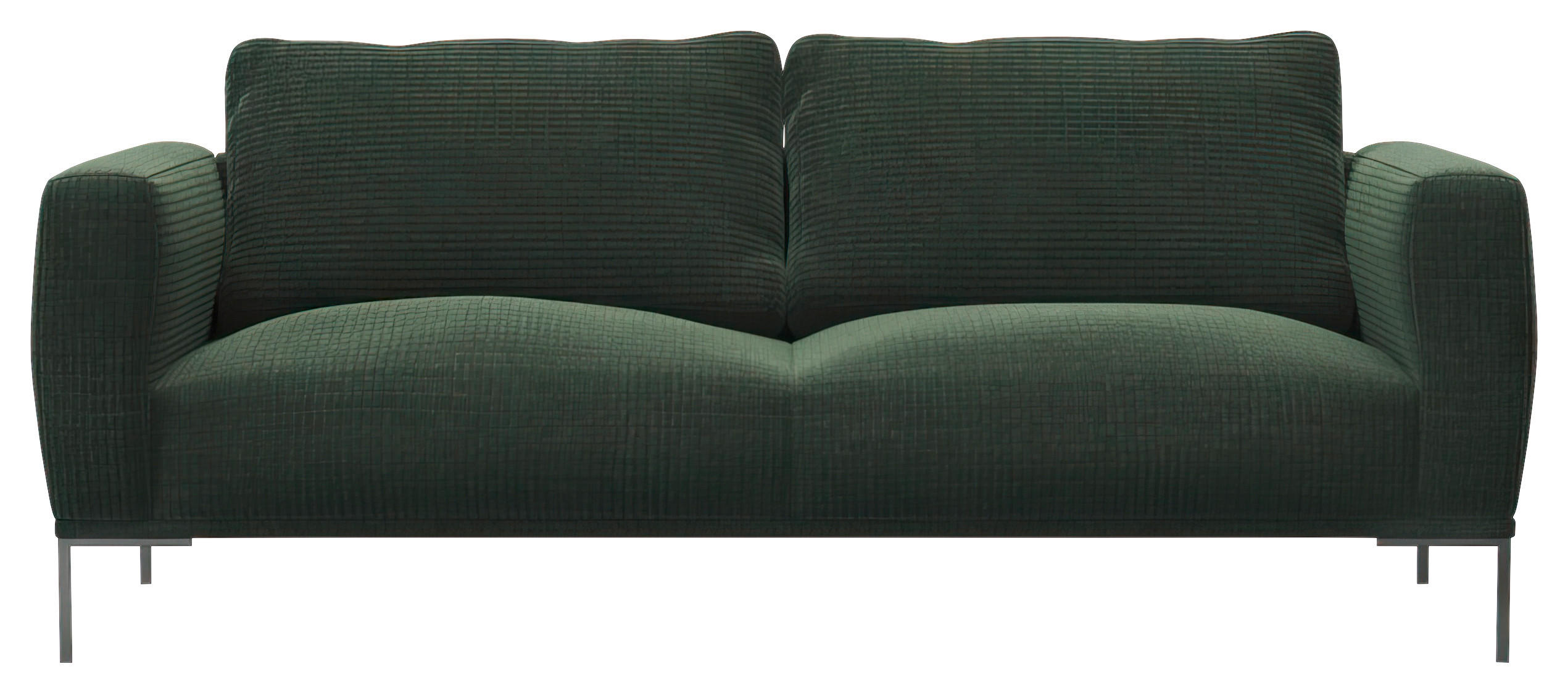 3-SITZER-SOFA Webstoff, Flachgewebe, Struktur Waldgrün  - Waldgrün/Schwarz, Design, Textil/Metall (212/80,5/88cm) - Livetastic
