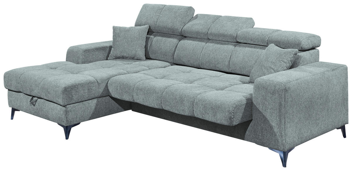 KUTNA GARNITURA tekstil  svijetlo plava   - crna/svijetlo plava, Konvencionalno, tekstil/plastika (172/268cm) - MID.YOU