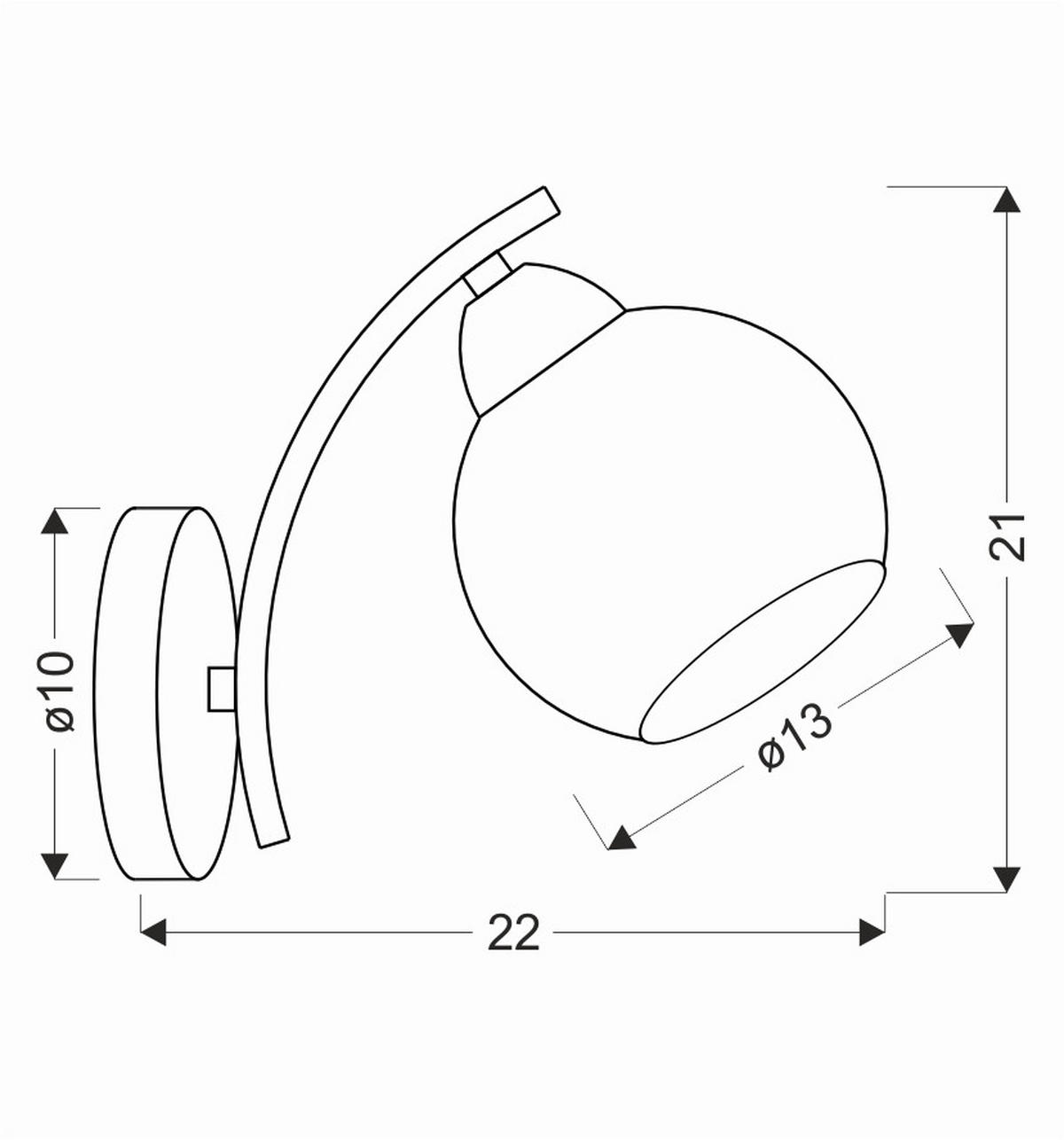 WANDLEUCHTE Amos 22/13/21 cm   - Goldfarben/Weiß, KONVENTIONELL, Metall (22/13/21cm)