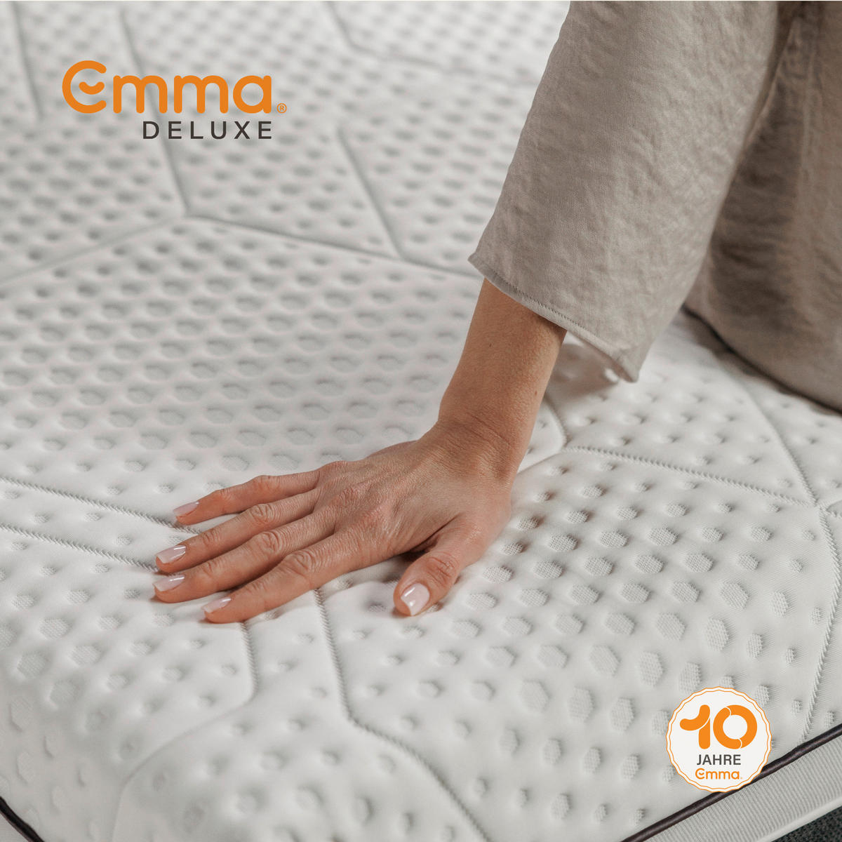 TASCHENFEDERKERNMATRATZE 180/200 cm, Höhe ca.: 27 cm, H2 = mittel, 7-Zonen - Weiß/Grau, Basics, Textil (180/200cm) - Emma