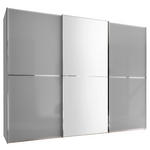 SCHWEBETÜRENSCHRANK 280/222/68 cm 3-türig Hellgrau  - Chromfarben/Hellgrau, Design, Glas/Holzwerkstoff (280/222/68cm) - Moderano