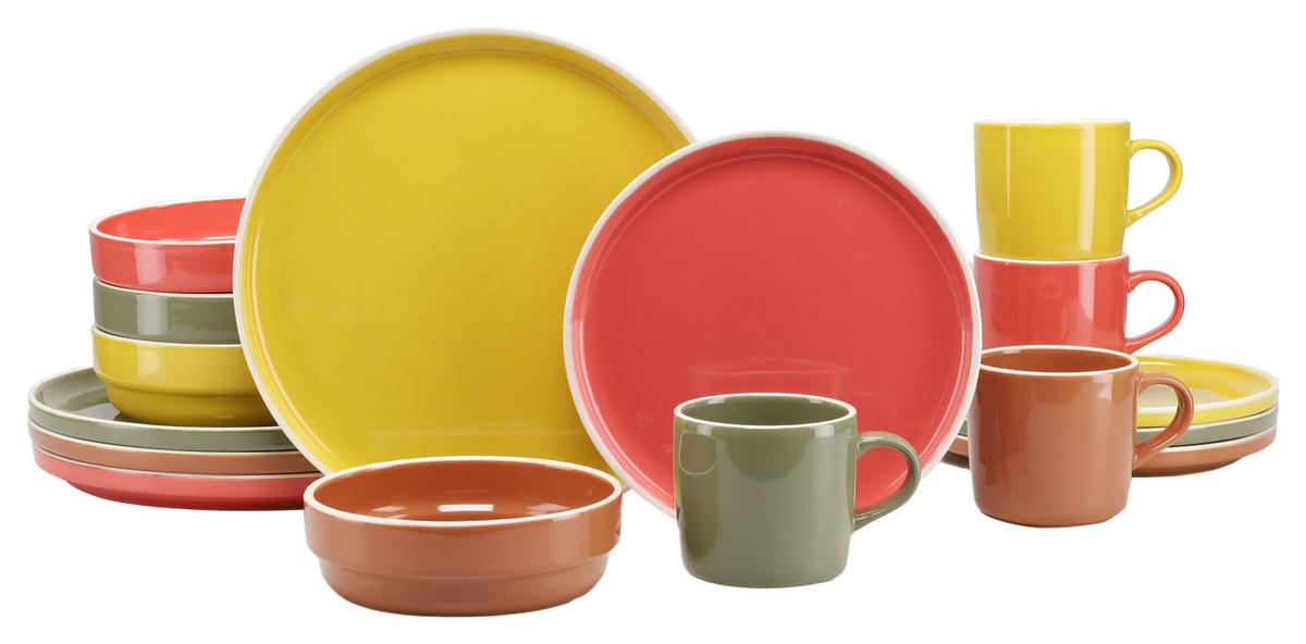 KOMBISERVICE 16-teilig  - Multicolor, Basics, Keramik (38,5/38,5/34cm) - Creatable