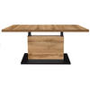 COUCHTISCH Lift Couchtisch rechteckig Schwarz, Eiche Wotan  - Eiche Wotan/Schwarz, Design, Holzwerkstoff/Metall (120-160/56-75/70cm) - MID.YOU