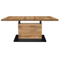 COUCHTISCH Lift Couchtisch rechteckig Schwarz, Eiche Wotan  - Eiche Wotan/Schwarz, Design, Holzwerkstoff/Metall (120-160/56-75/70cm) - MID.YOU