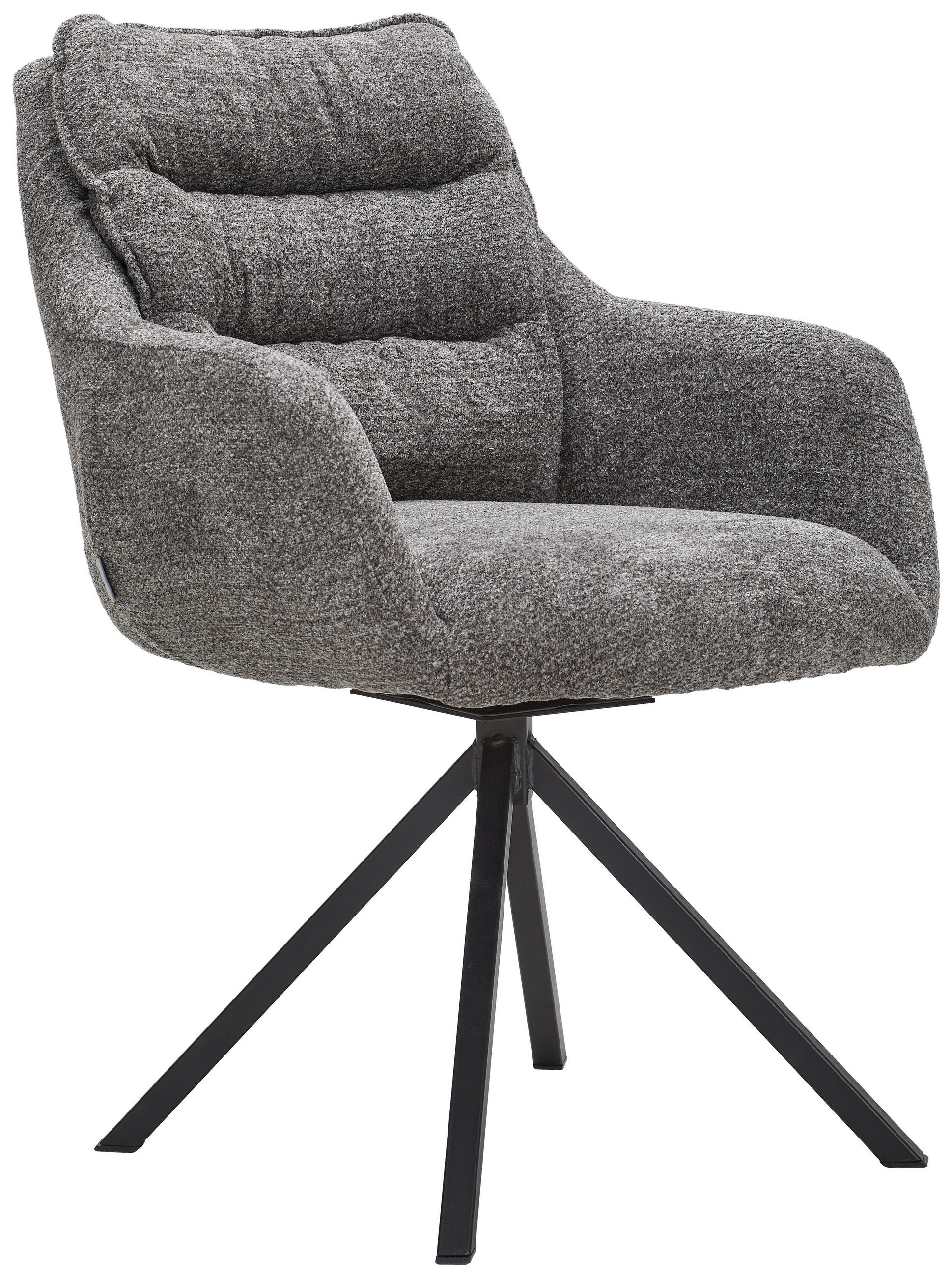 ARMLEHNSTUHL  in Stahl Chenille  - Anthrazit/Schwarz, KONVENTIONELL, Textil/Metall (59/86/69,5cm) - Linea Natura