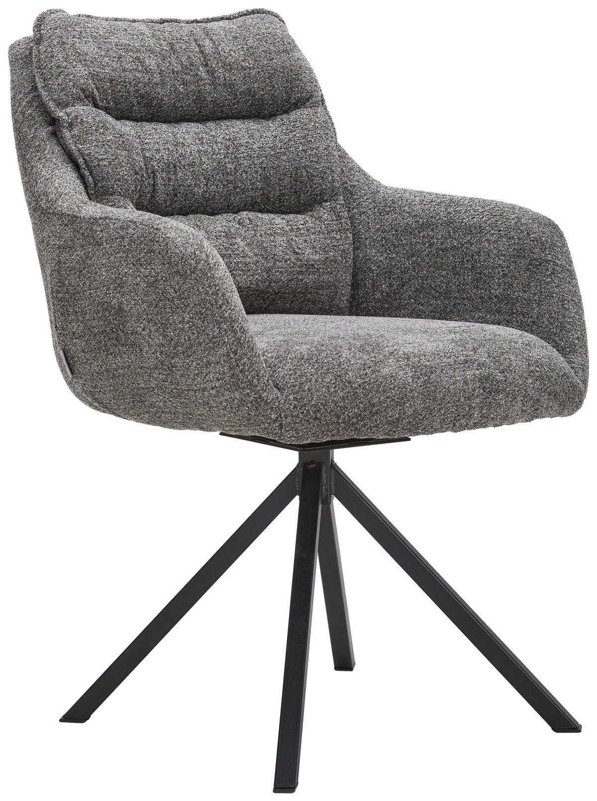 ARMLEHNSTUHL  in Stahl Chenille  - Anthrazit/Schwarz, KONVENTIONELL, Textil/Metall (59/86/69,5cm) - Linea Natura