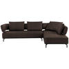 ECKSOFA in Echtleder Dunkelbraun  302/237 cm  - Dunkelbraun/Schwarz, Design, Leder/Metall (302/237cm) - Dieter Knoll