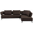 ECKSOFA Palio in Echtleder Dunkelbraun  302/237 cm  - Dunkelbraun/Schwarz, Design, Leder/Metall (302/237cm) - Dieter Knoll