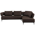 ECKSOFA Palio in Echtleder Dunkelbraun  302/237 cm  - Dunkelbraun/Schwarz, Design, Leder/Metall (302/237cm) - Dieter Knoll